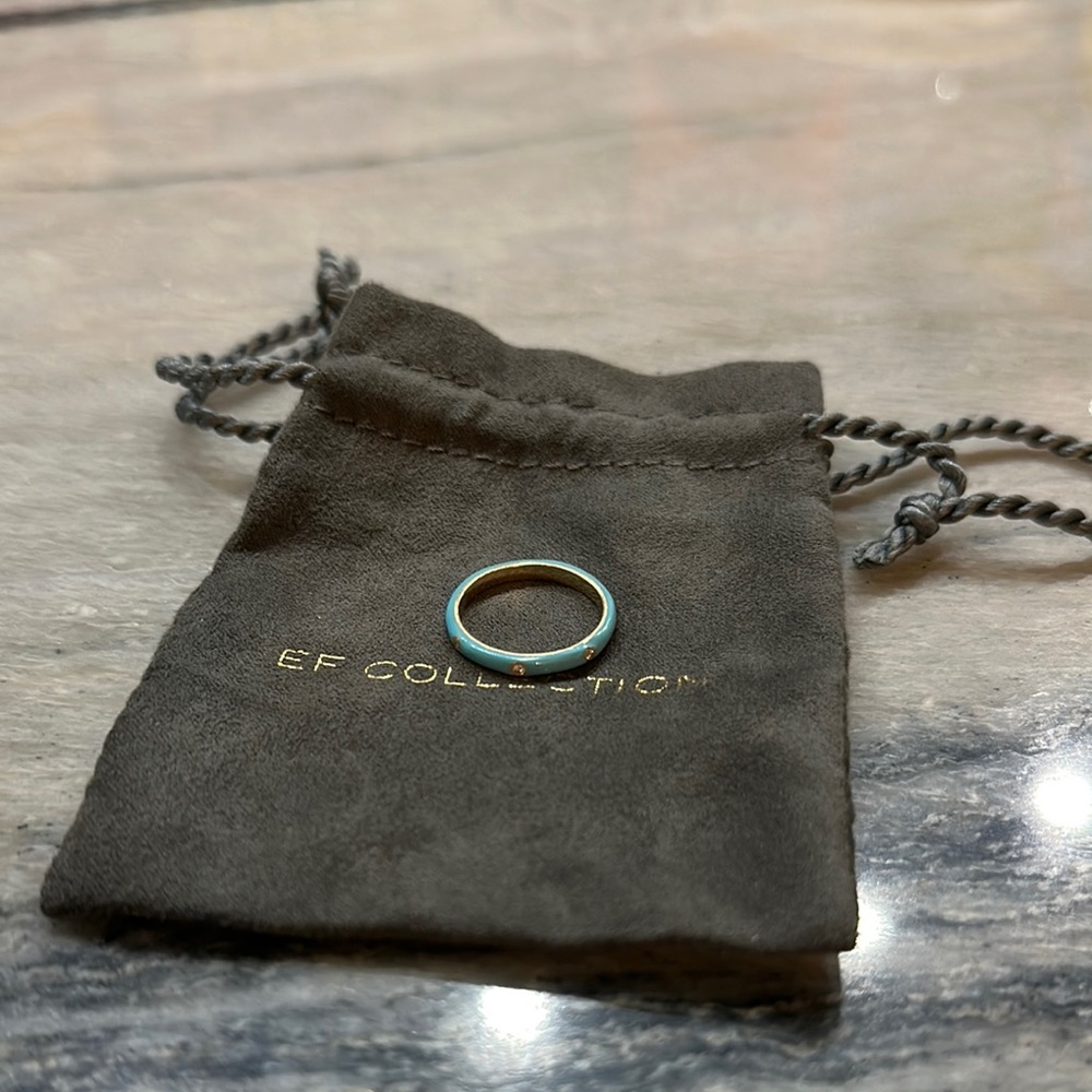 EF Collection 3 diamond and enamel stacking ring